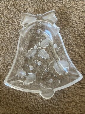 Glass Bell Shaped Christmas Dish / Christmas Dish